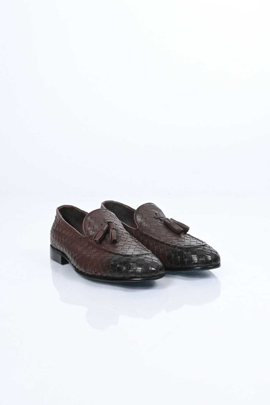 Bestello Slip-On Tassel Braided Genuine Leather Classic Shoes with Neolite Sole 333-2357 Men's Shoes