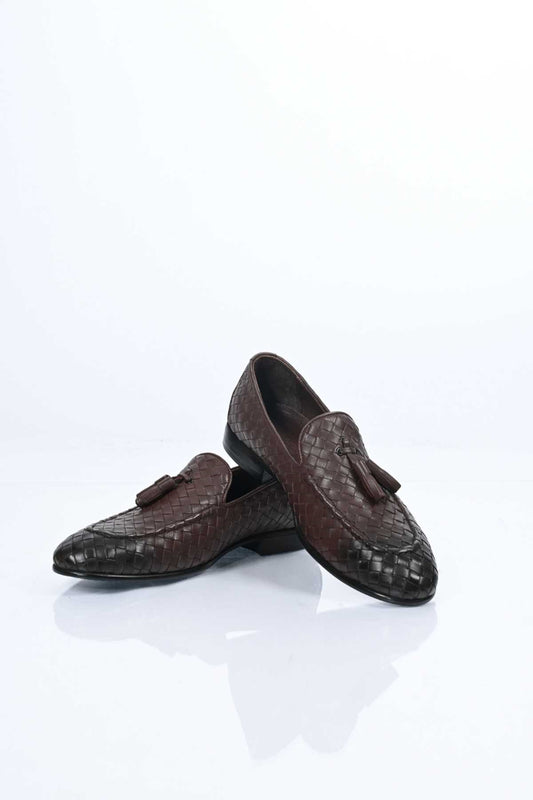 Bestello Slip-On Tassel Braided Genuine Leather Classic Shoes with Neolite Sole 333-2357 Men's Shoes