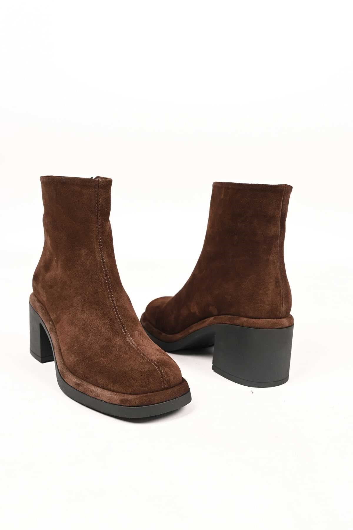 Bestello Women's Genuine Leather Heeled Boots with Thermo Sole, Slip-On Design and Side Zipper, Model 336-1231 Women's Boots