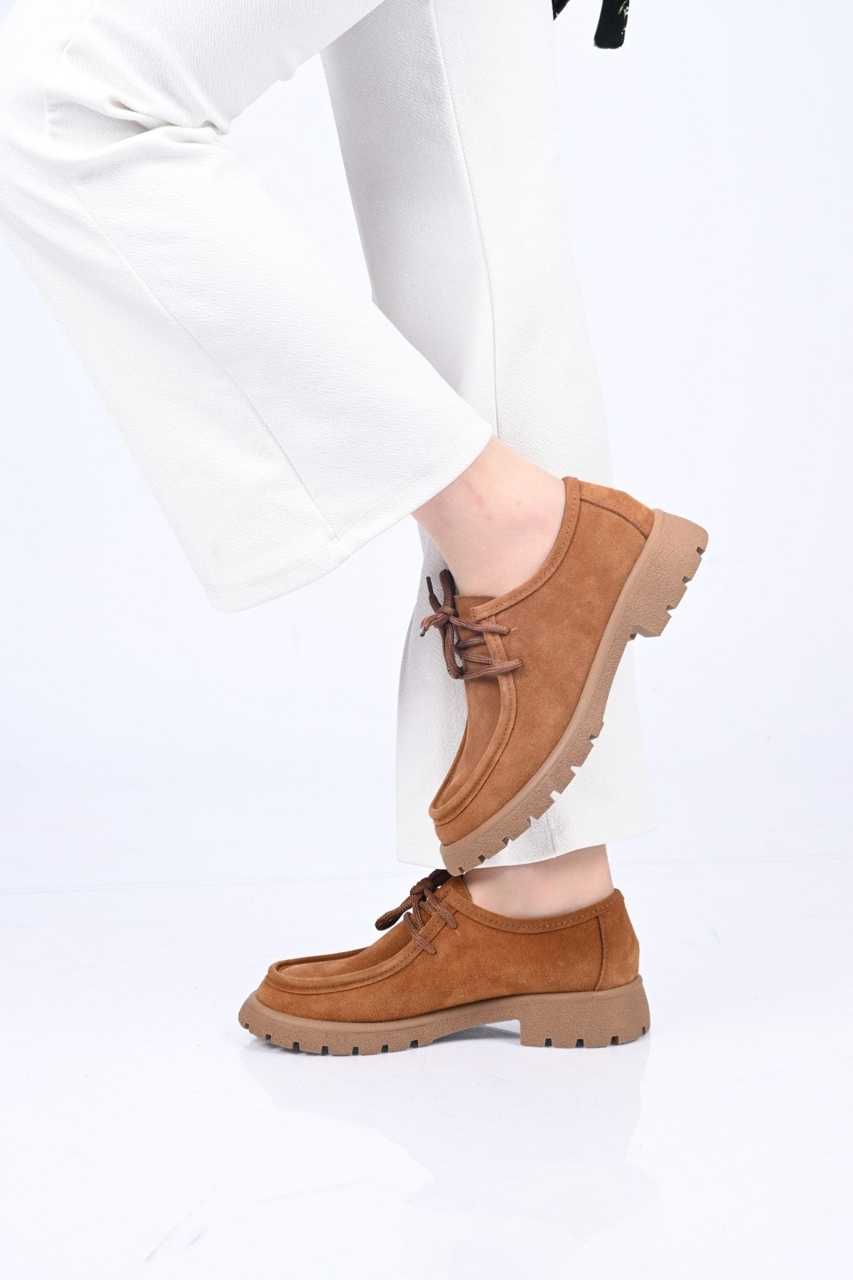 Bestello Lace-Up Genuine Leather Loafers with Thermo Sole 345-4247 Women's Shoes