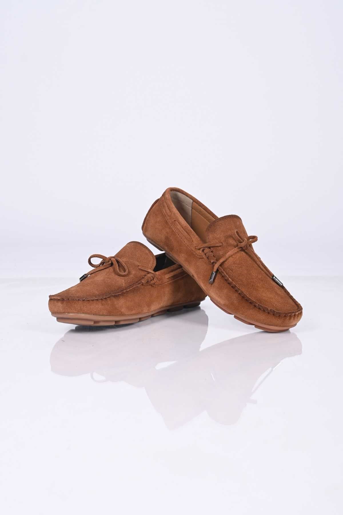 Bestello Slip-On Loafers with Bow, Polyurethane Sole, Genuine Leather, 028-1041 Men's Shoes