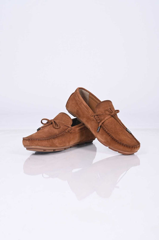 Bestello Slip-On Loafers with Bow, Polyurethane Sole, Genuine Leather, 028-1041 Men's Shoes