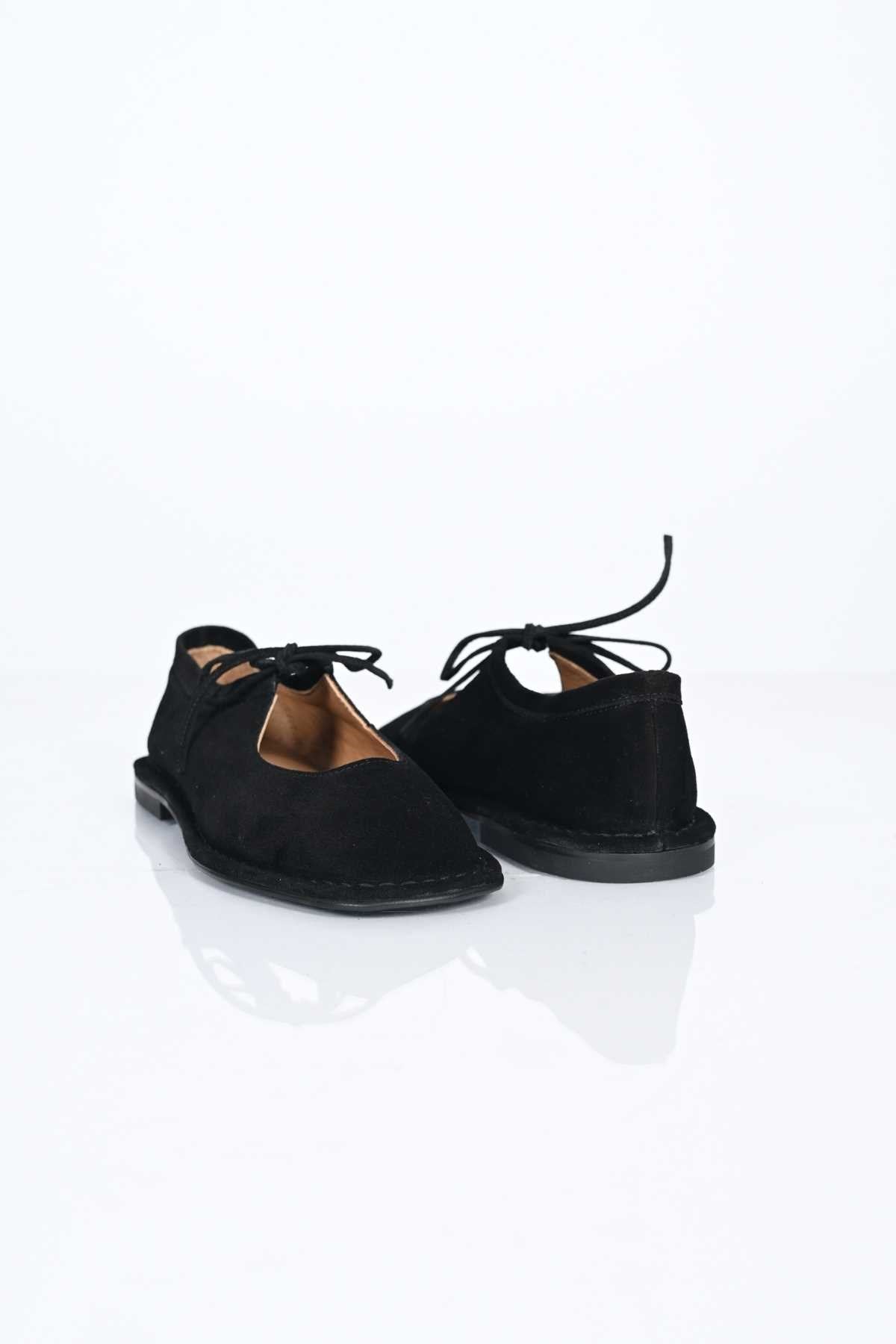 Bestello Lace-Up Genuine Leather Ballet Flats with Thermo Sole 332-25520 Women's Shoes