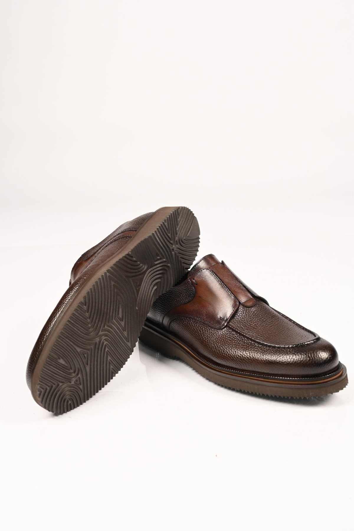Bestello Slip-On Genuine Leather Loafers with Elastic and EVA Sole 172-65114 Men's Shoes