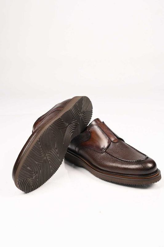 Bestello Slip-On Genuine Leather Loafers with Elastic and EVA Sole 172-65114 Men's Shoes