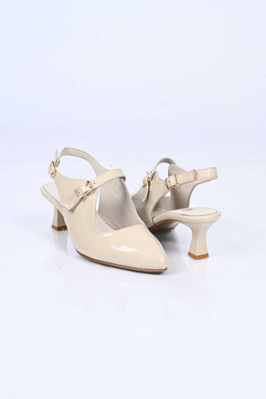 Bestello Slip-On Genuine Leather Open-Back Pointed-Toe Stiletto Heel Shoes with Neolite Sole 342-561 Women's Shoes