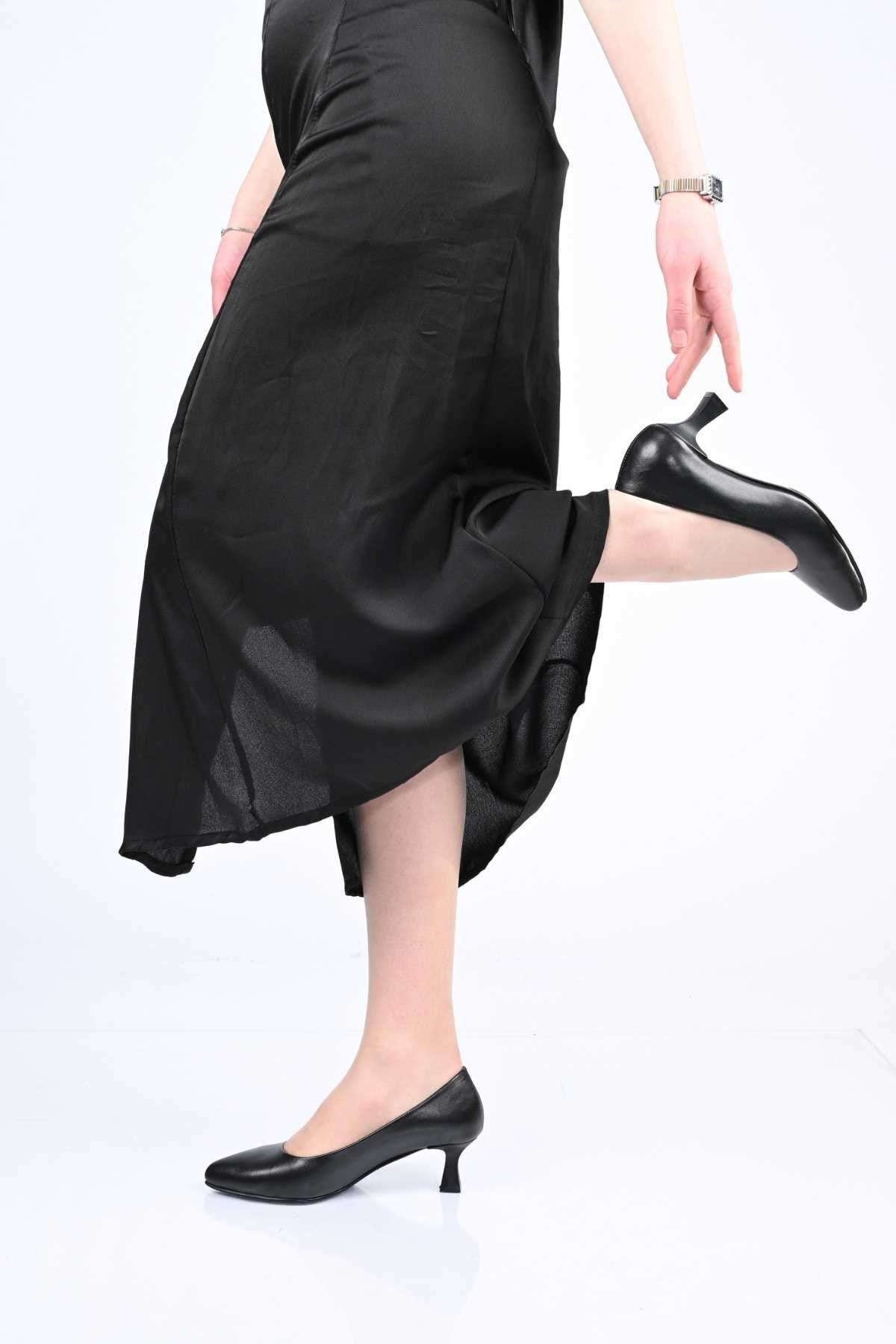 Bestello Genuine Leather Slip-On Shoes with Neolite Sole and Thin Heel 342-538 Women's Shoes