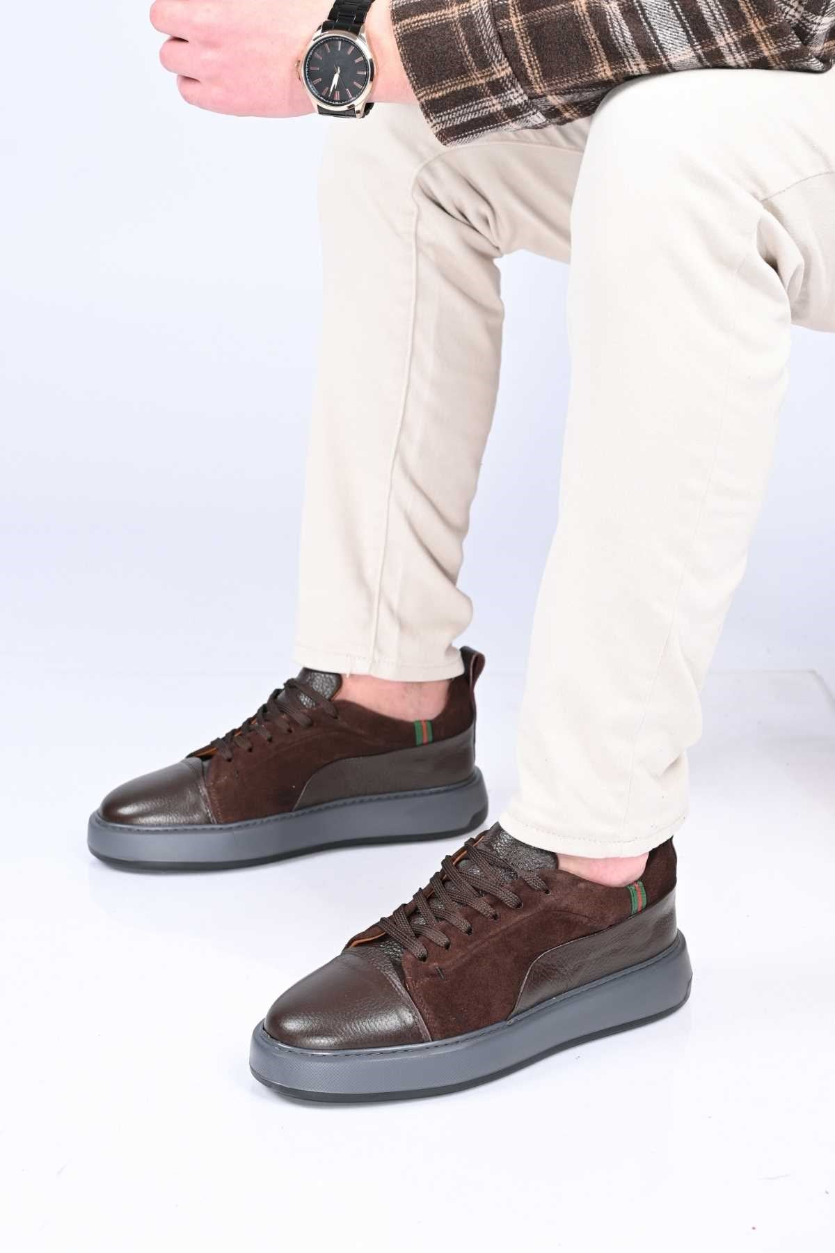 Bestello Lace-Up Genuine Leather EVA Sole Sneakers 174-22034 Men's Shoes