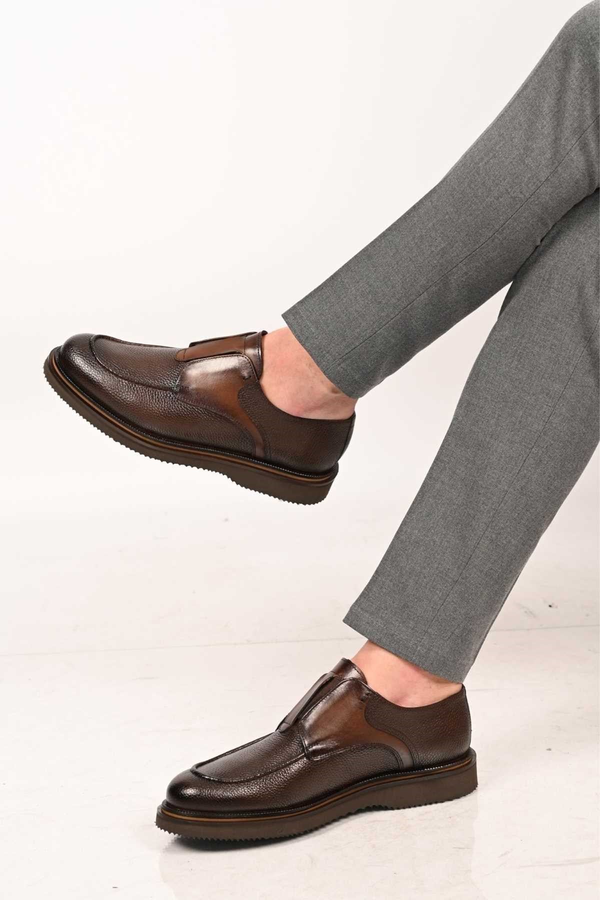 Bestello Slip-On Genuine Leather Loafers with Elastic and EVA Sole 172-65114 Men's Shoes