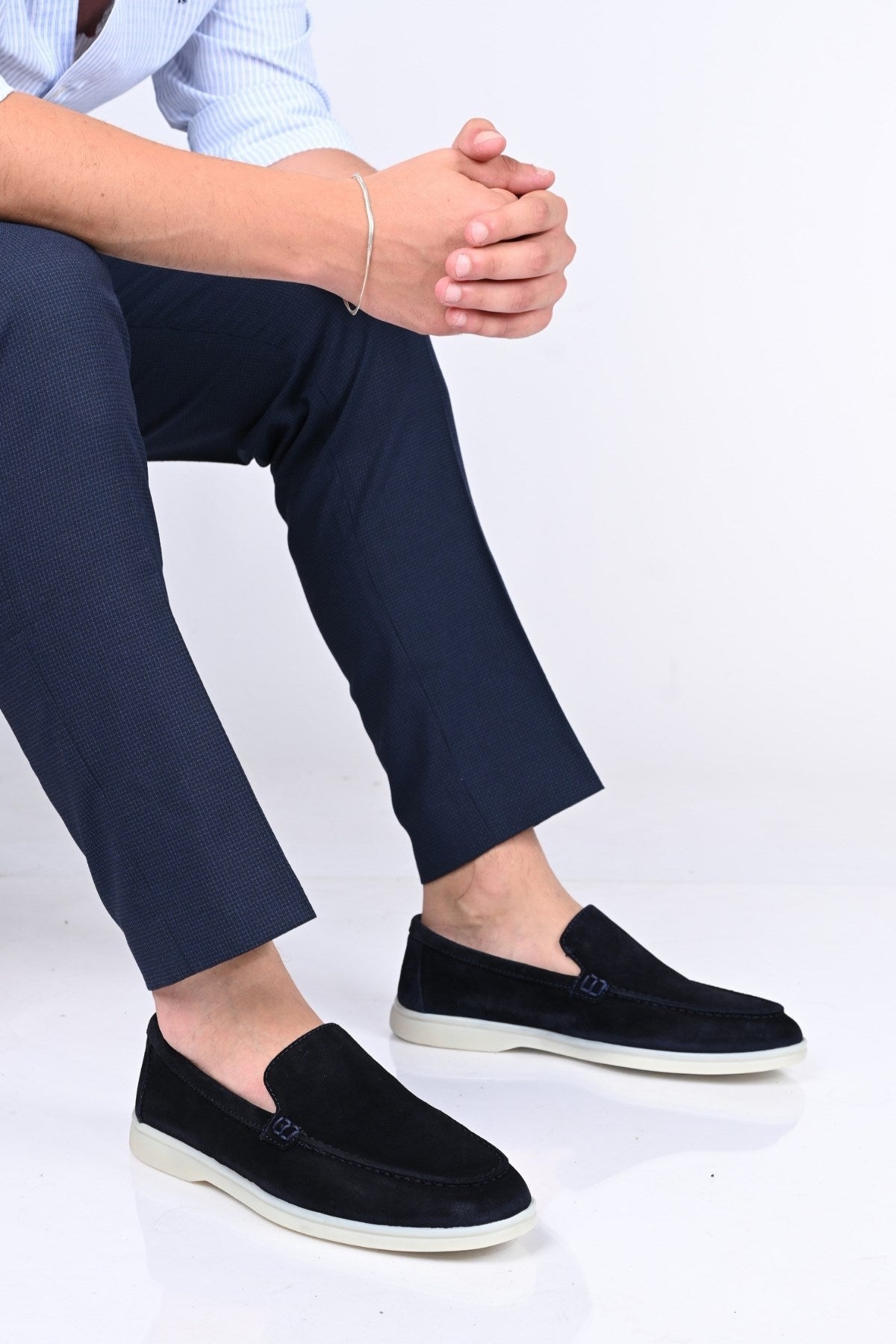 Bestello Slip-On Genuine Leather Loafers with Rubber Sole 028-2000 Men's Shoes