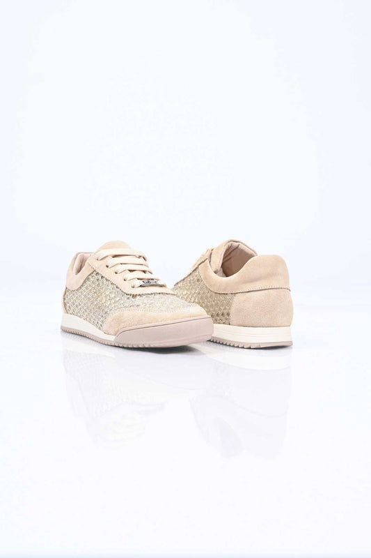 Bestello Lace-Up Mesh Thermo Sole Genuine Leather Sneakers 338-7091 Women's Shoes