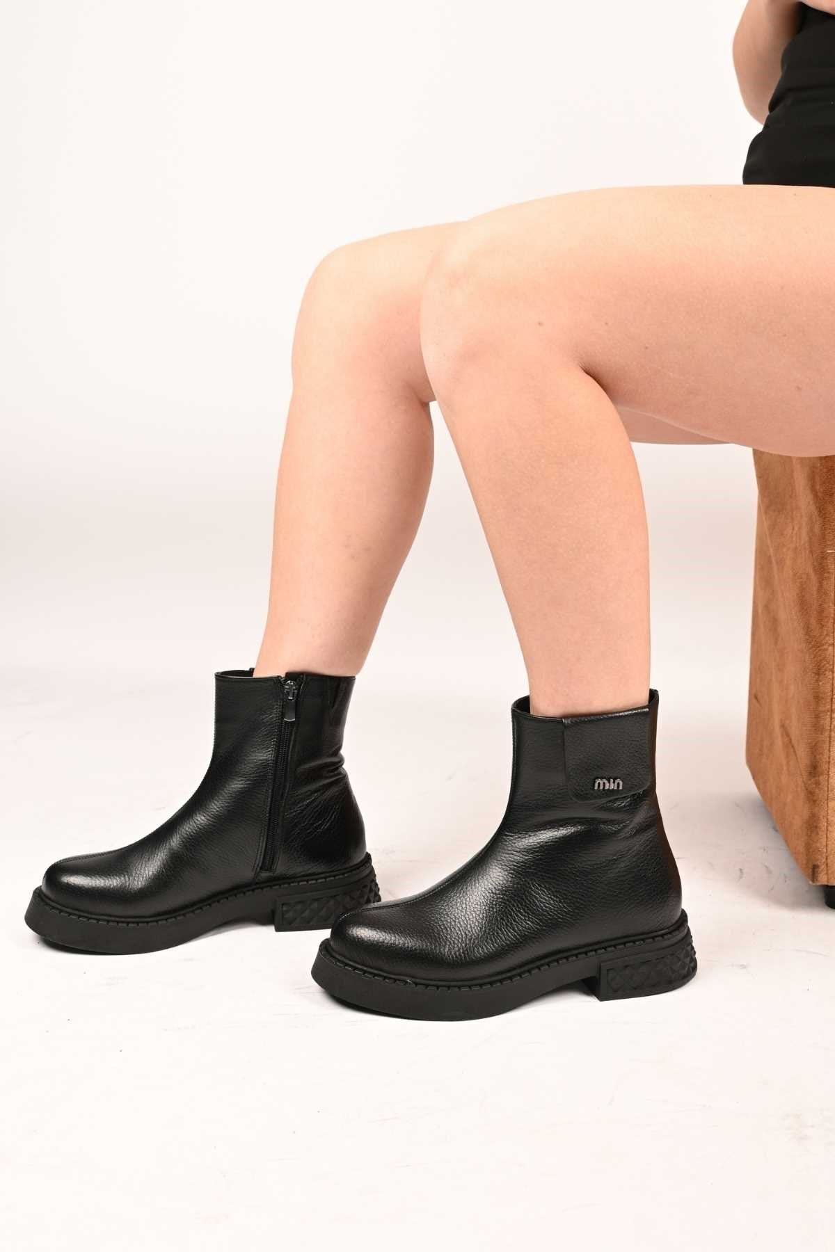 Bestello Slip-On Zip-Up Genuine Leather Casual Boots with Thermo Sole 335-004-15 Women's Boots
