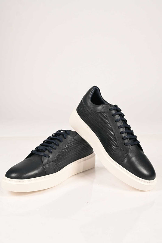 Bestello Lace-Up Genuine Leather Sneakers with EVA Sole 174-22053 Men's Shoes