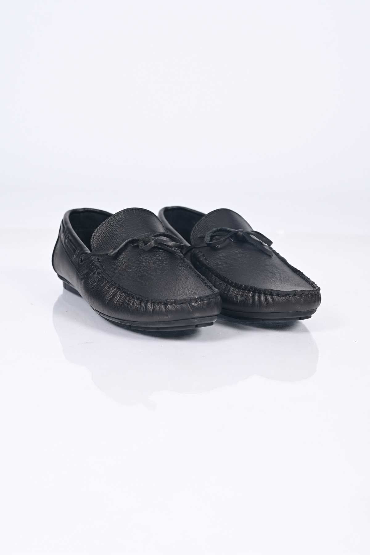 Bestello Men's Genuine Leather Loafers with Bow, Slip-On, Polyurethane Sole, Model 028-2088-26Y