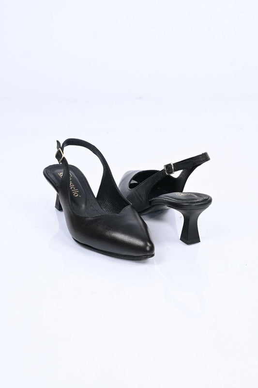 Bestello Slip-On Genuine Leather Open-Back Thin-Heeled Shoes with Neolite Sole 342-527 Women's Shoes