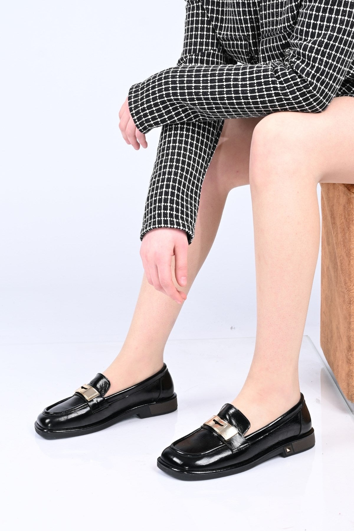 Bestello Genuine Leather Loafer with Buckle, Slip-On, Thermo Sole 340-1988 Women's Shoes