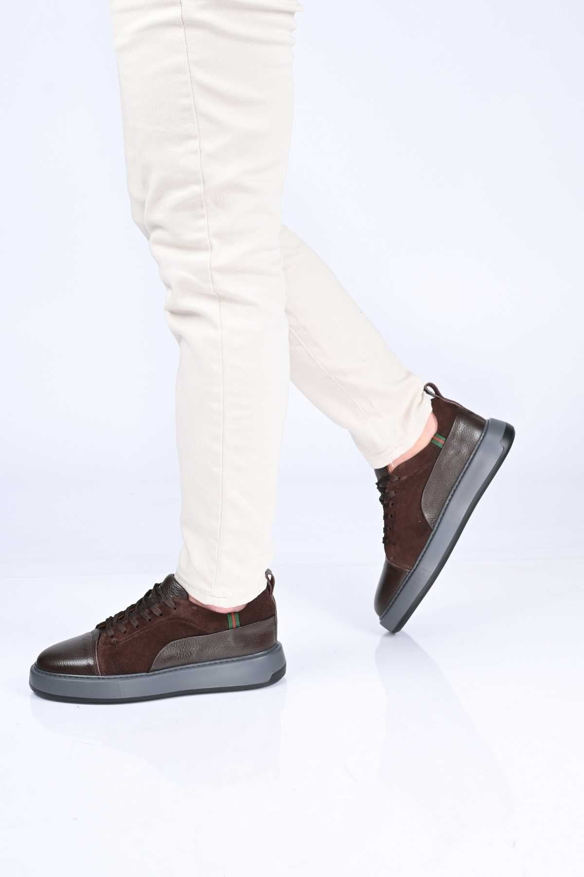 Bestello Lace-Up Genuine Leather EVA Sole Sneakers 174-22034 Men's Shoes