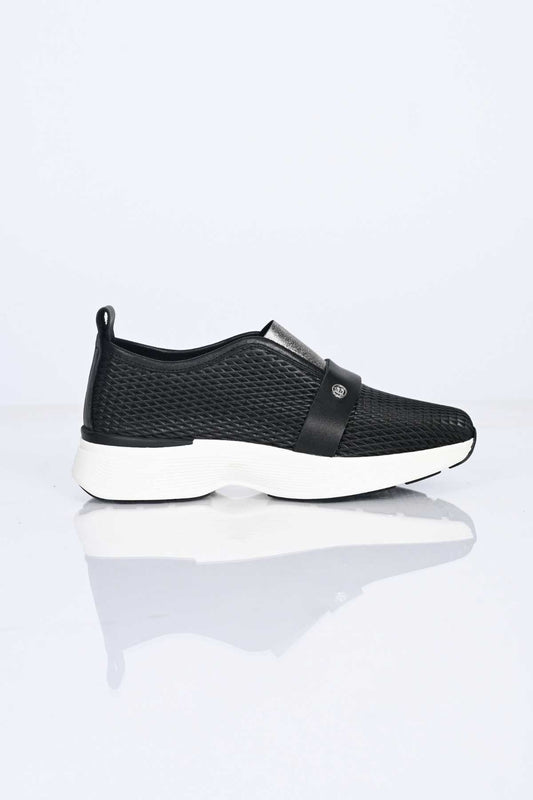 Bestello Slip-On Elastic Sneaker with Staple Detail, Thermo Sole, Genuine Leather, 338-7084 Women's Shoes