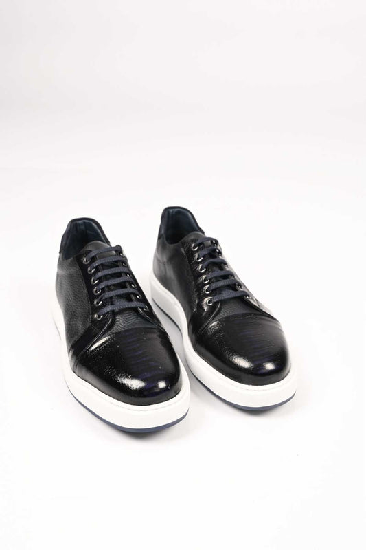 Bestello Lace-Up Genuine Leather Sneakers with EVA Sole 172-64340 Men's Shoes
