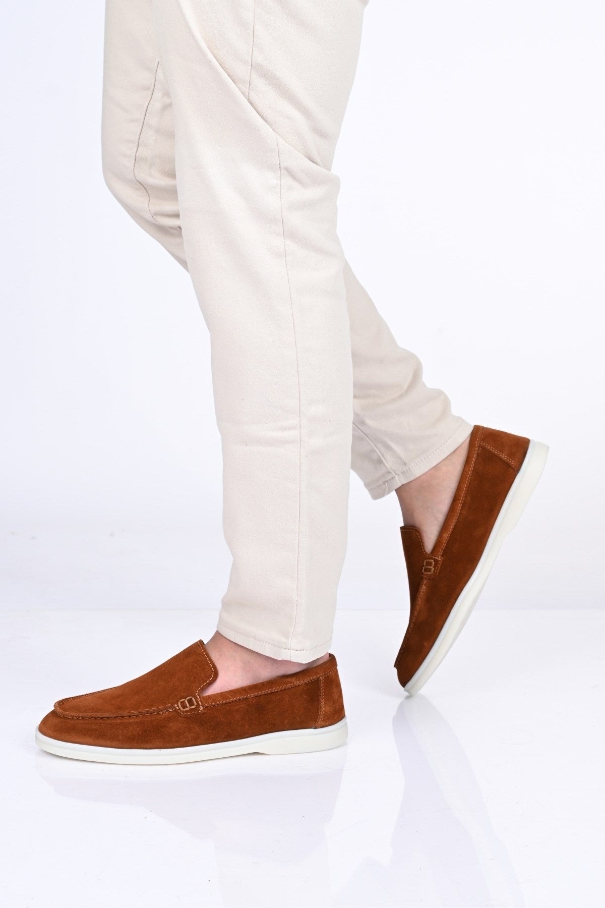 Bestello Slip-On Genuine Leather Loafers with Rubber Sole 028-2000 Men's Shoes