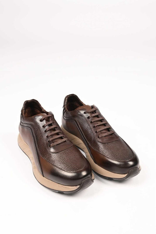 Bestello Lace-Up Genuine Leather Sneakers with EVA Sole 172-64156 Men's Shoes