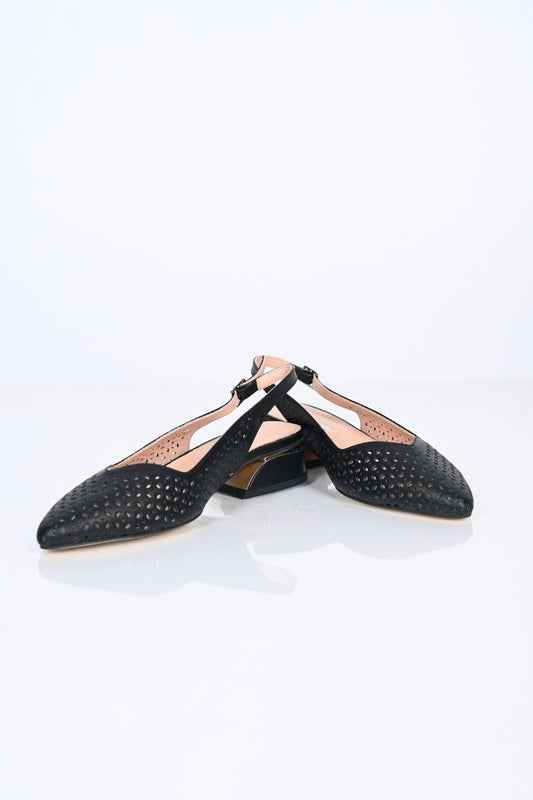 Bestello Genuine Leather Pointed-Toe Shoes with Studded Neolite Sole and Thick Heel 339-307 Women's Shoes