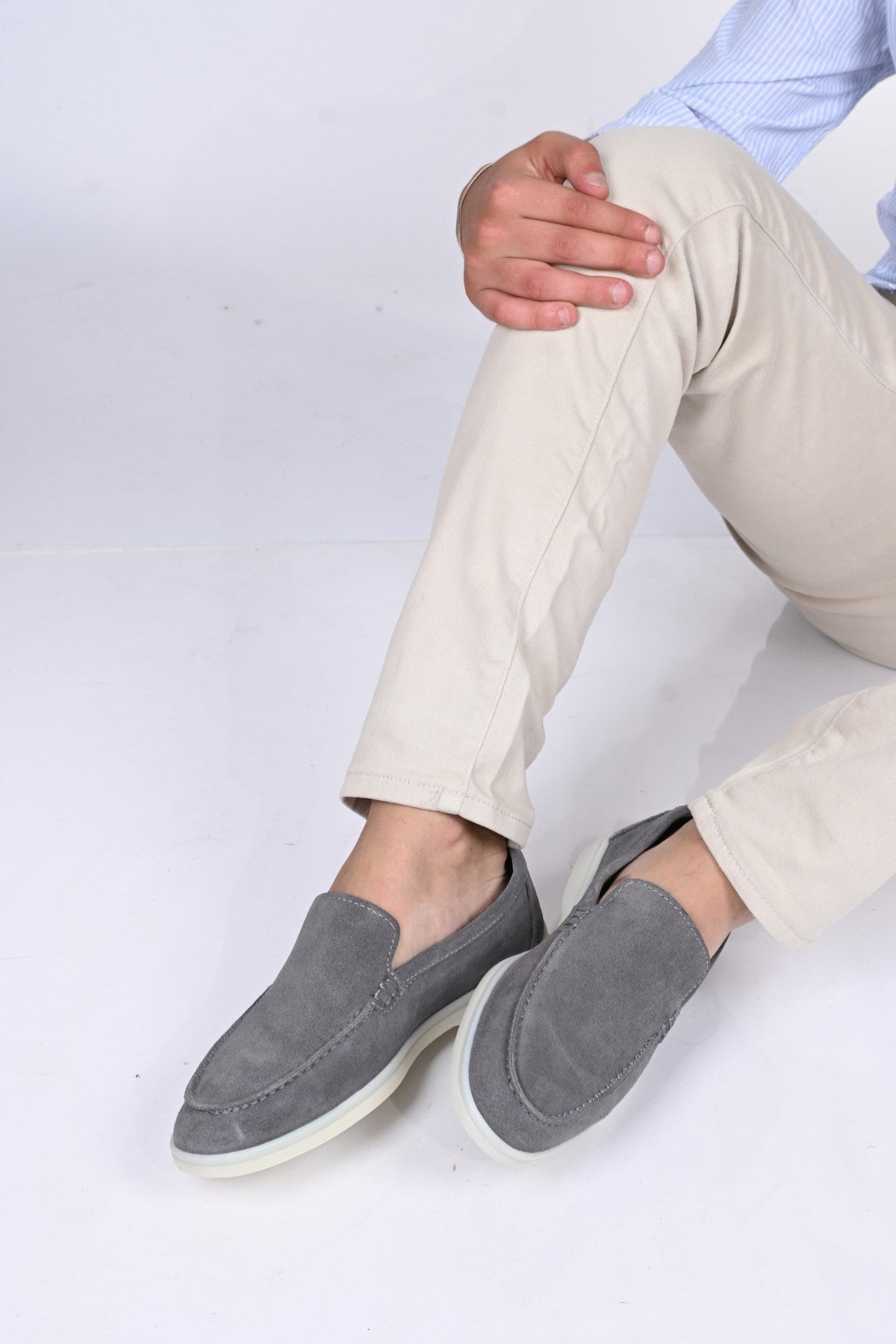 Bestello Slip-On Genuine Leather Loafers with Rubber Sole 028-2000 Men's Shoes