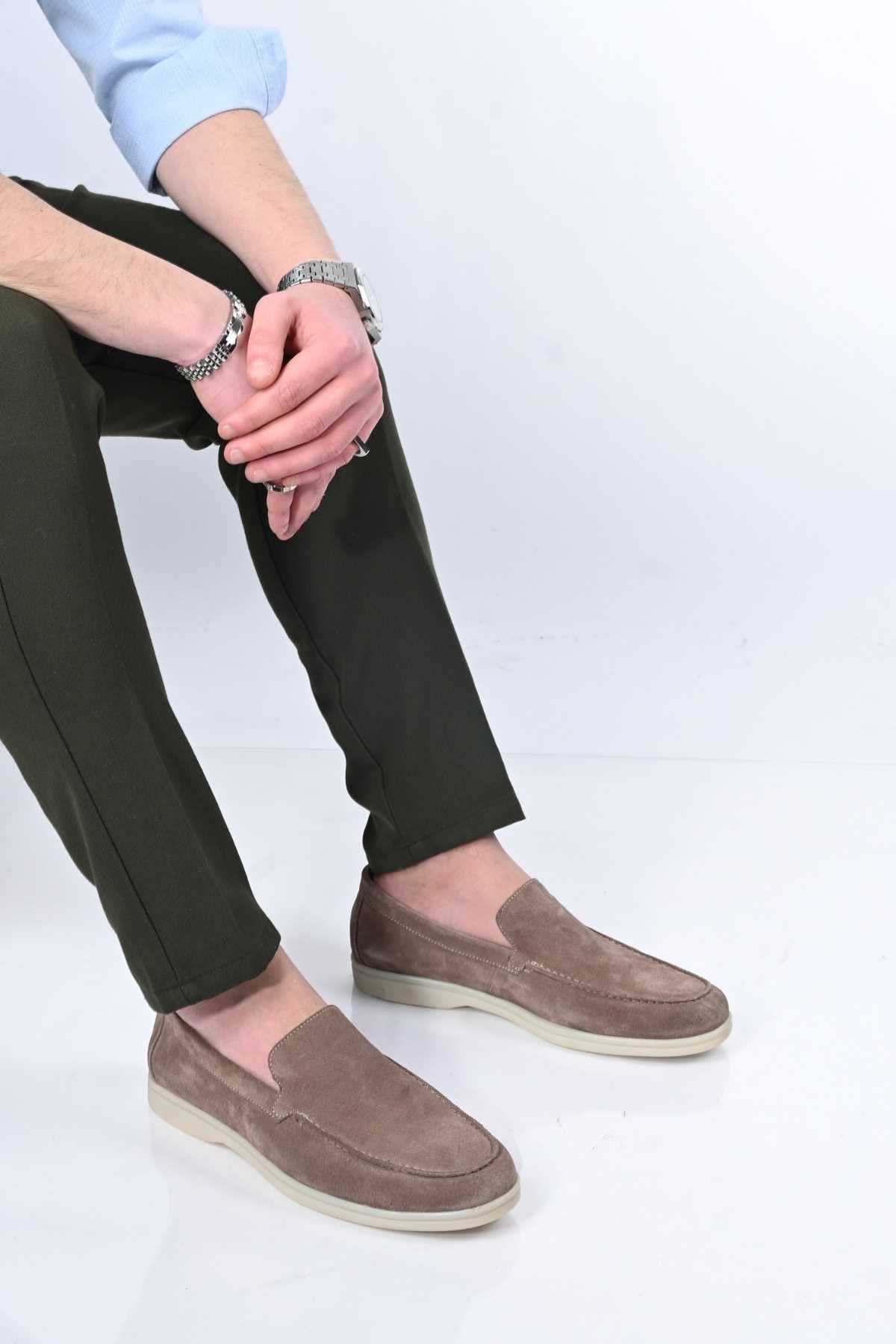 Bestello Slip-On Genuine Leather Loafers with Rubber Sole 333-216 Men's Shoes