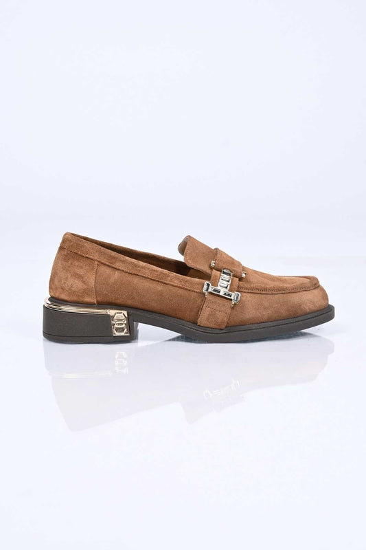 Bestello Genuine Leather Loafer with Buckle, Slip-On, Thermo Sole 340-2012 Women's Shoes