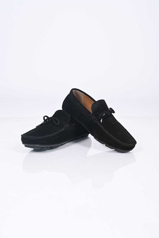 Bestello Slip-On Loafers with Bow, Polyurethane Sole, Genuine Leather, 028-1041 Men's Shoes
