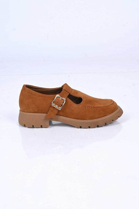 Bestello Slip-On with Belt Buckle, Thermo Sole, Genuine Leather Casual 345-4223 Women's Shoes
