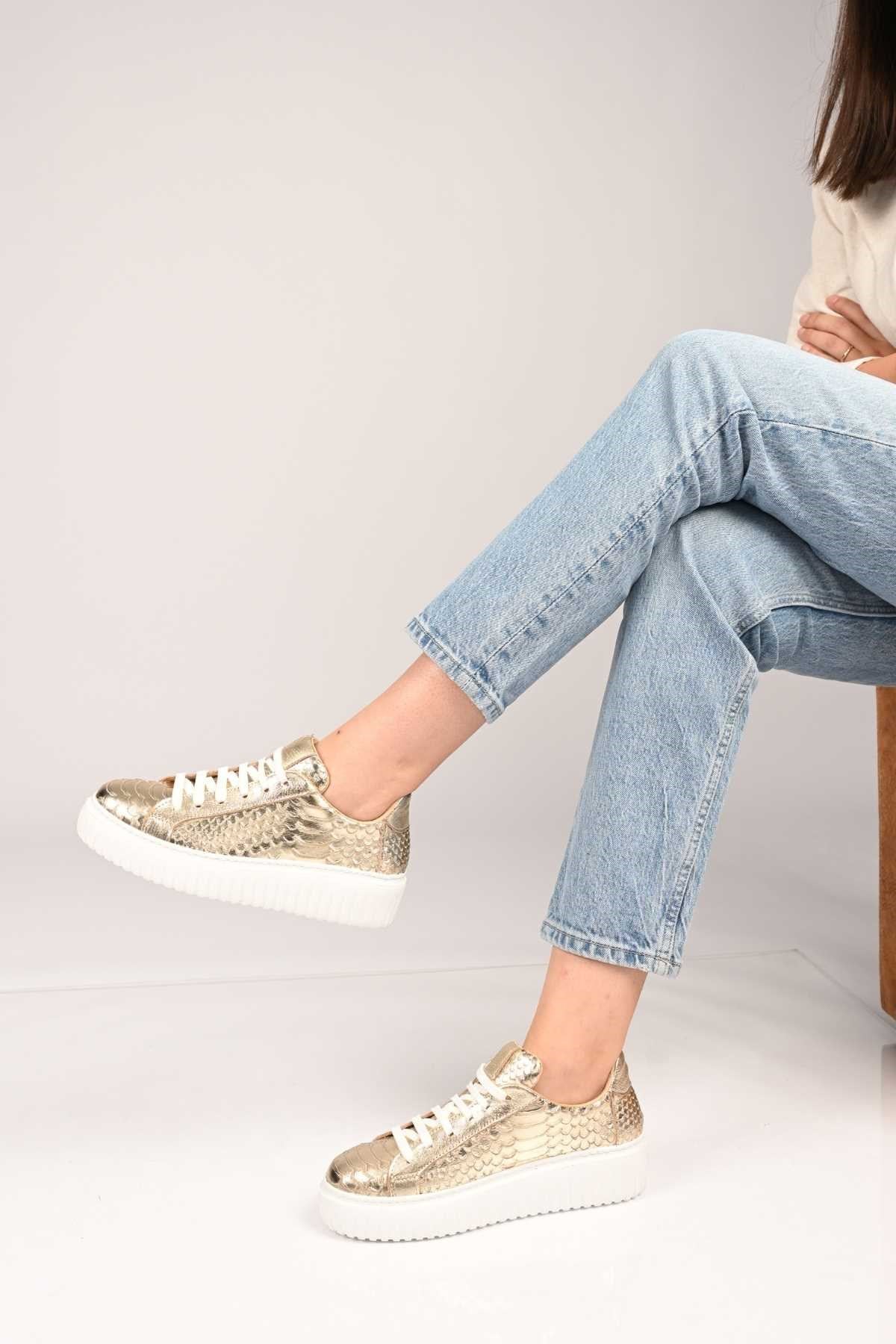 Bestello Lace-Up EVA Sole Genuine Leather Sneakers 101-4406-01 Women's Shoes