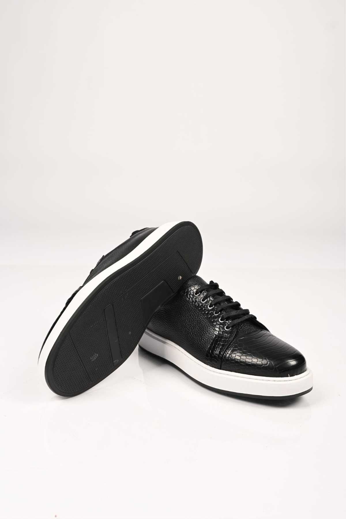 Bestello Lace-Up Genuine Leather Sneakers with EVA Sole 172-64340 Men's Shoes