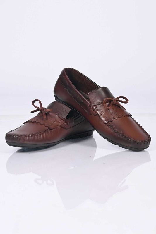Bestello Slip-On Loafers with Bow, Genuine Leather, Polyurethane Sole, Model 028-2060-26Y Men's Shoes