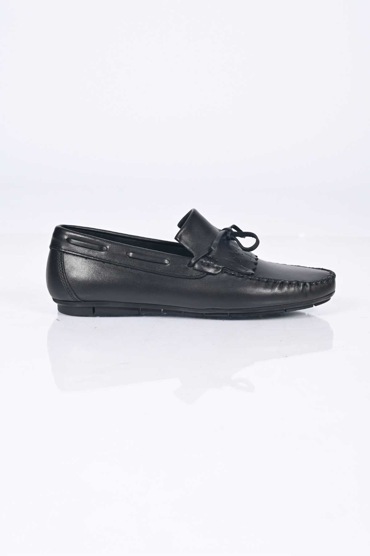 Bestello Slip-On Loafers with Bow, Genuine Leather, Polyurethane Sole, Model 028-2060-26Y Men's Shoes