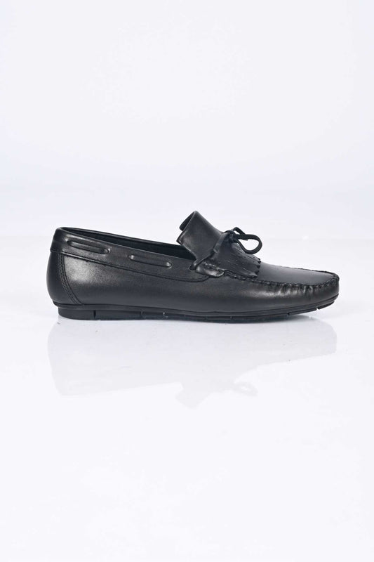 Bestello Slip-On Loafers with Bow, Genuine Leather, Polyurethane Sole, Model 028-2060-26Y Men's Shoes