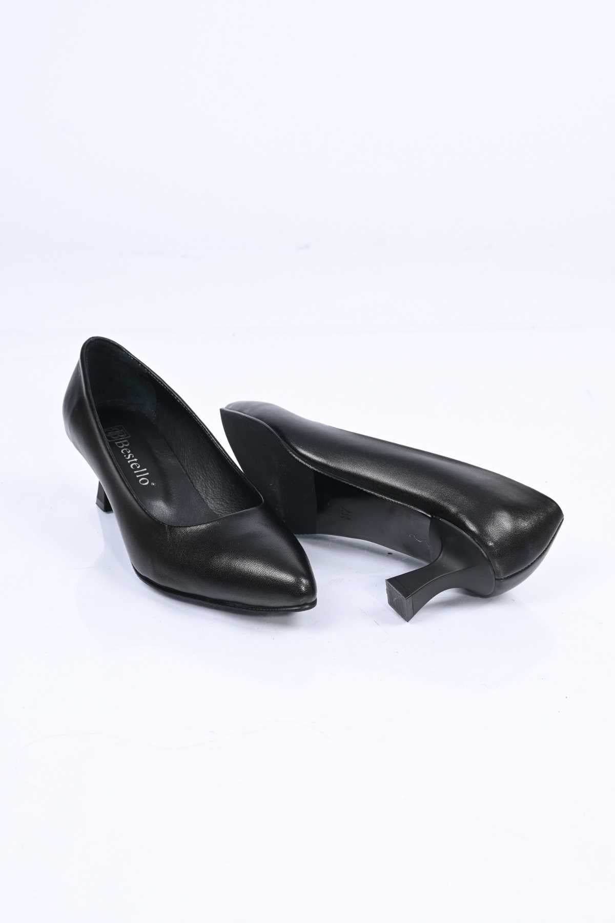 Bestello Genuine Leather Slip-On Shoes with Neolite Sole and Thin Heel 342-538 Women's Shoes
