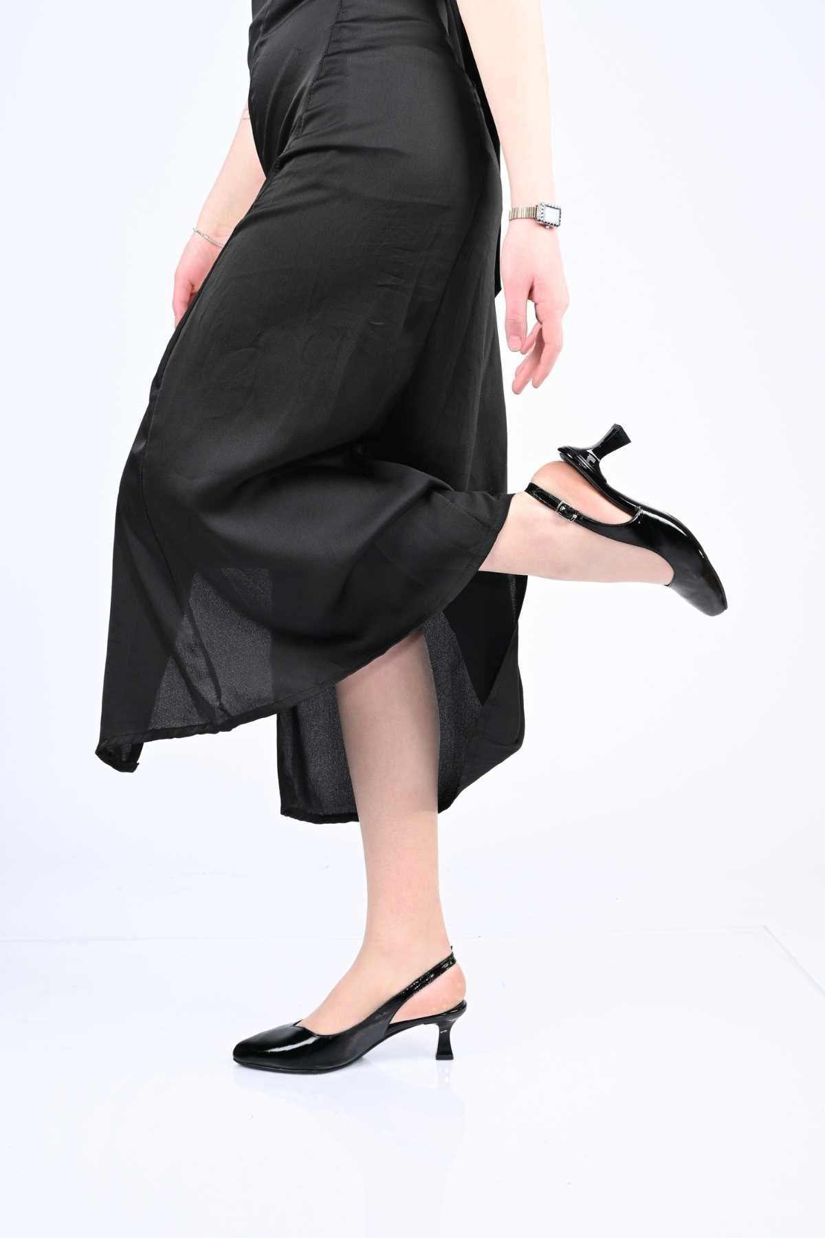 Bestello Slip-On Genuine Leather Open-Back Thin-Heeled Shoes with Neolite Sole 342-527 Women's Shoes