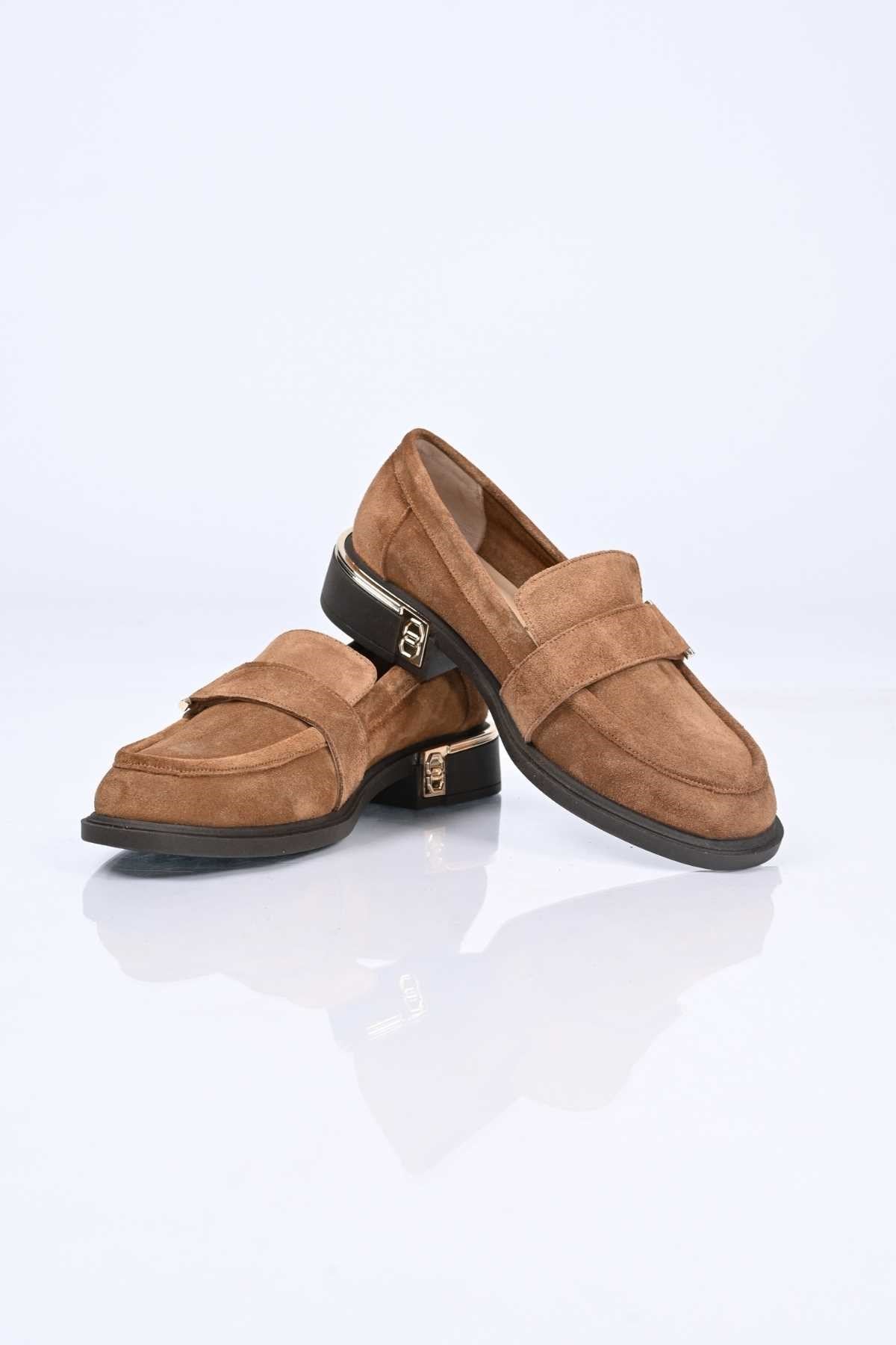 Bestello Genuine Leather Loafer with Buckle, Slip-On, Thermo Sole 340-2012 Women's Shoes
