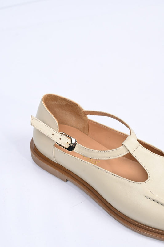 Bestello Women's Genuine Leather Everyday Slip-On Shoes with Belt Buckle Detail and Jurdan Sole 332-26121