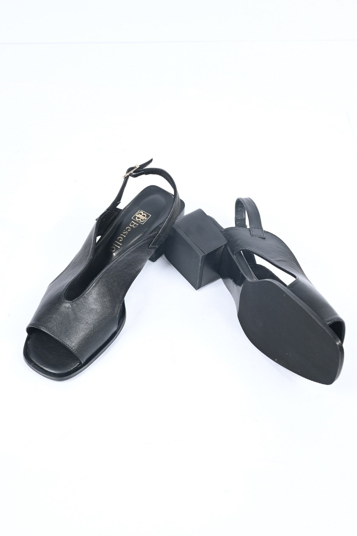 Bestello Genuine Leather Sandals with Strapless Belt Detail and Jurdan Sole 342-172 Women's Sandals