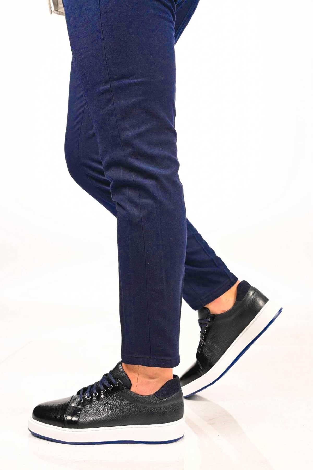 Bestello Lace-Up Genuine Leather Sneakers with EVA Sole 172-64340 Men's Shoes