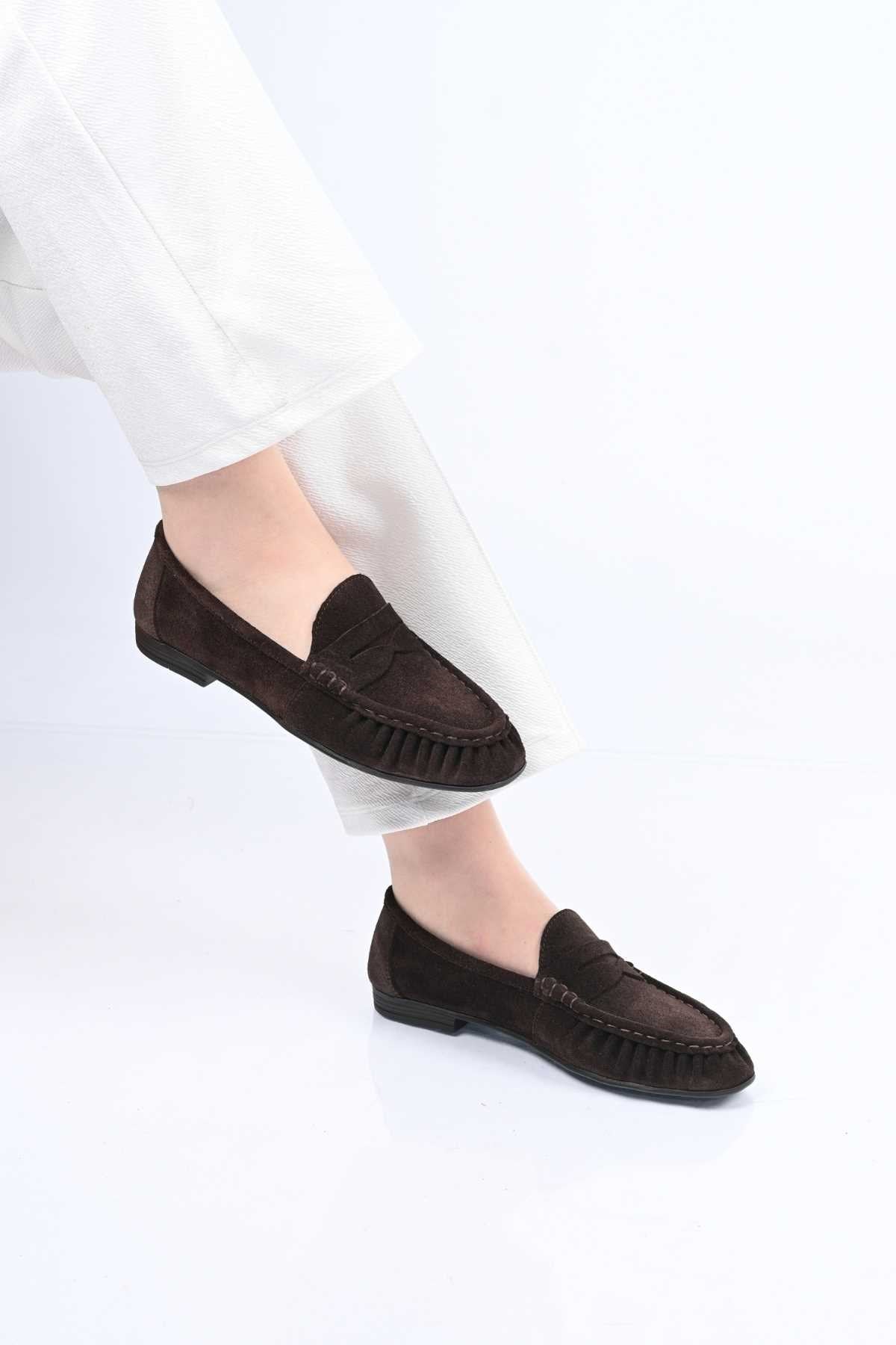 Bestello Genuine Leather Loafer with Elasticized Slip-On Design and TPU Sole 343-265-2660 Women's Shoes