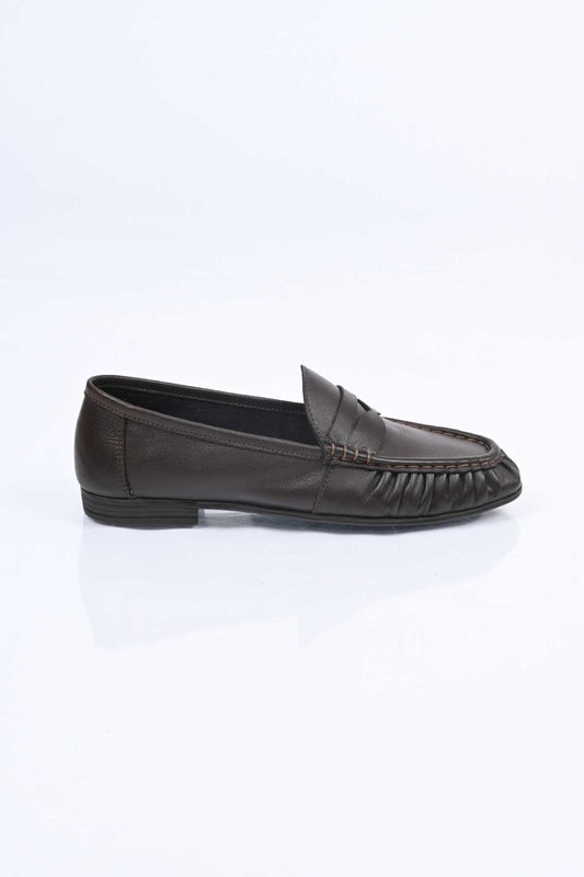 Bestello Genuine Leather Loafer with Elasticized Slip-On Design and TPU Sole 343-265-2660 Women's Shoes