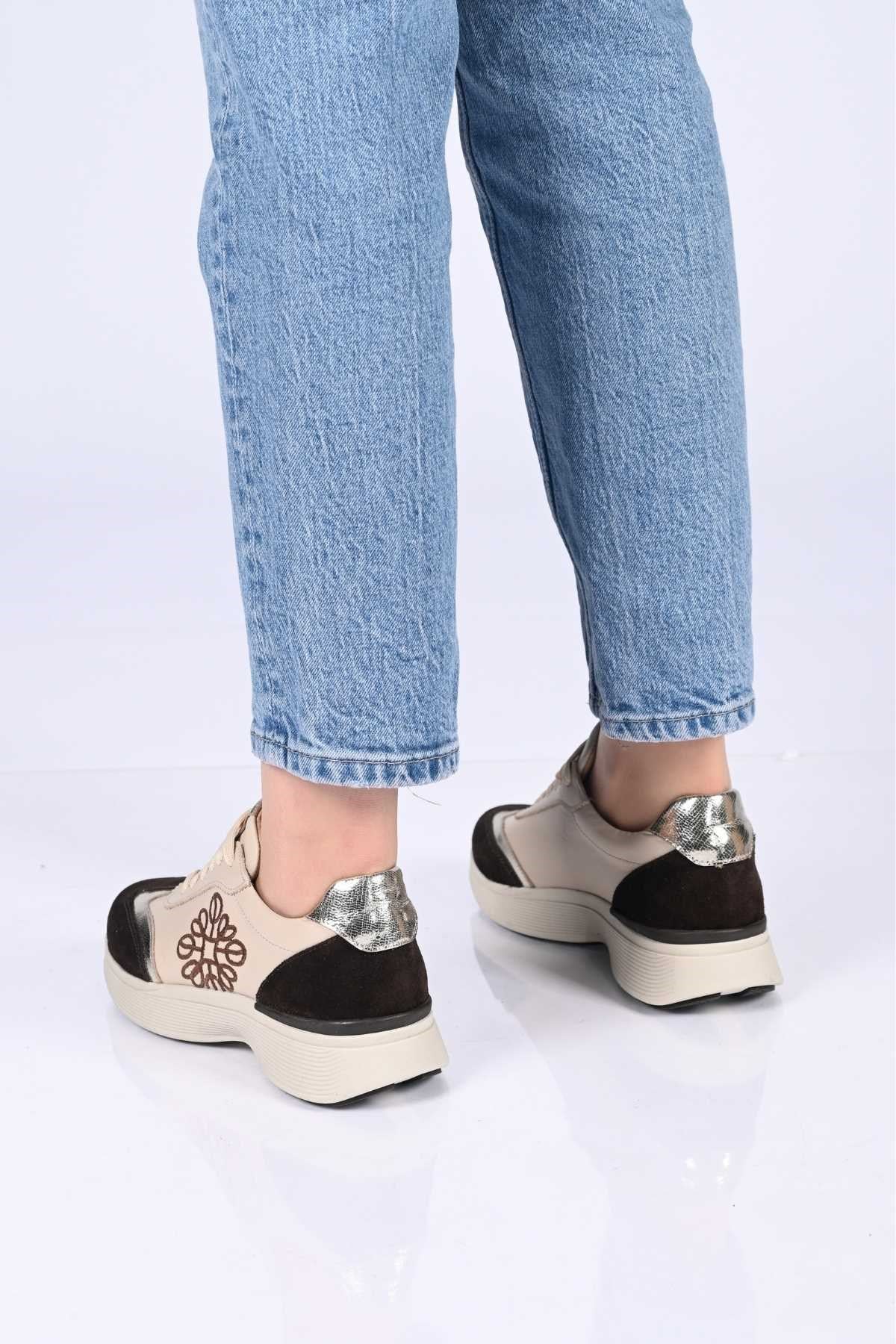 Bestello Lace-Up Genuine Leather Sneakers with Thermo Sole 338-7109 Women's Shoes