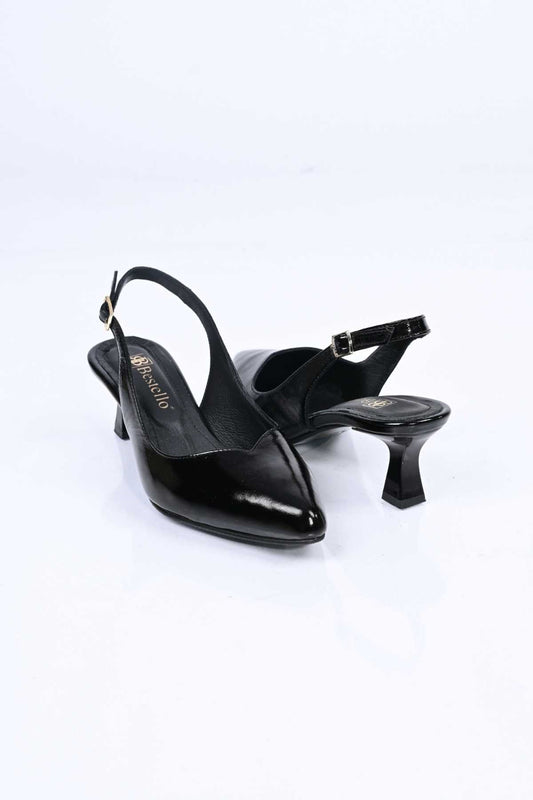 Bestello Slip-On Genuine Leather Open-Back Thin-Heeled Shoes with Neolite Sole 342-527 Women's Shoes