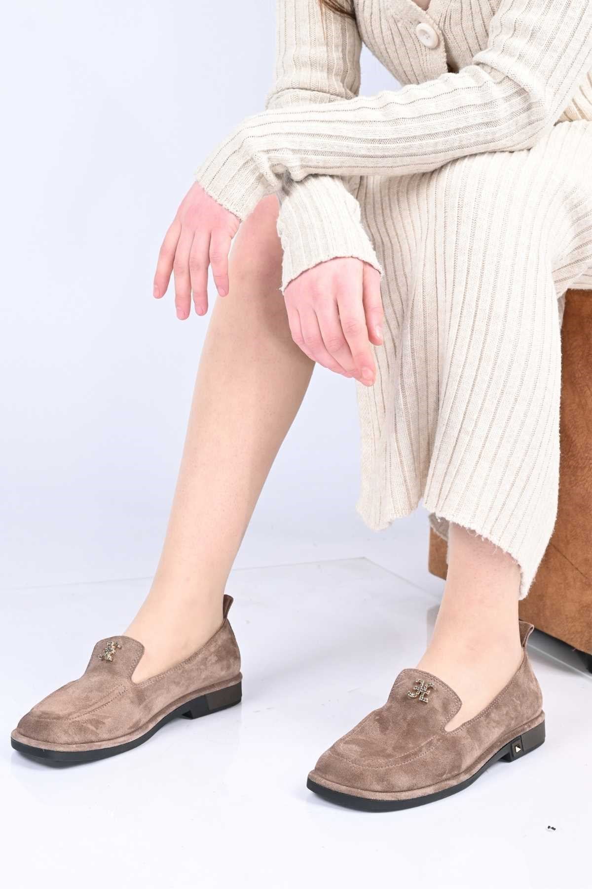 Bestello Genuine Leather Loafer Women's Shoes 340-2007 with Buckle, Slip-On, Thermo Sole