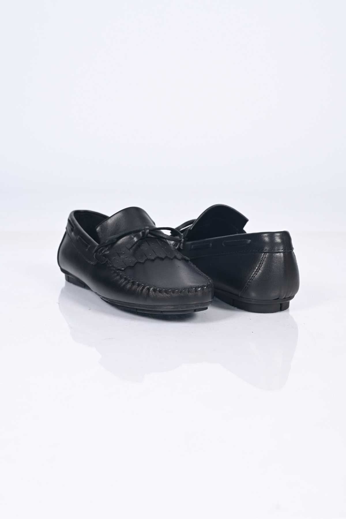 Bestello Slip-On Loafers with Bow, Genuine Leather, Polyurethane Sole, Model 028-2060-26Y Men's Shoes