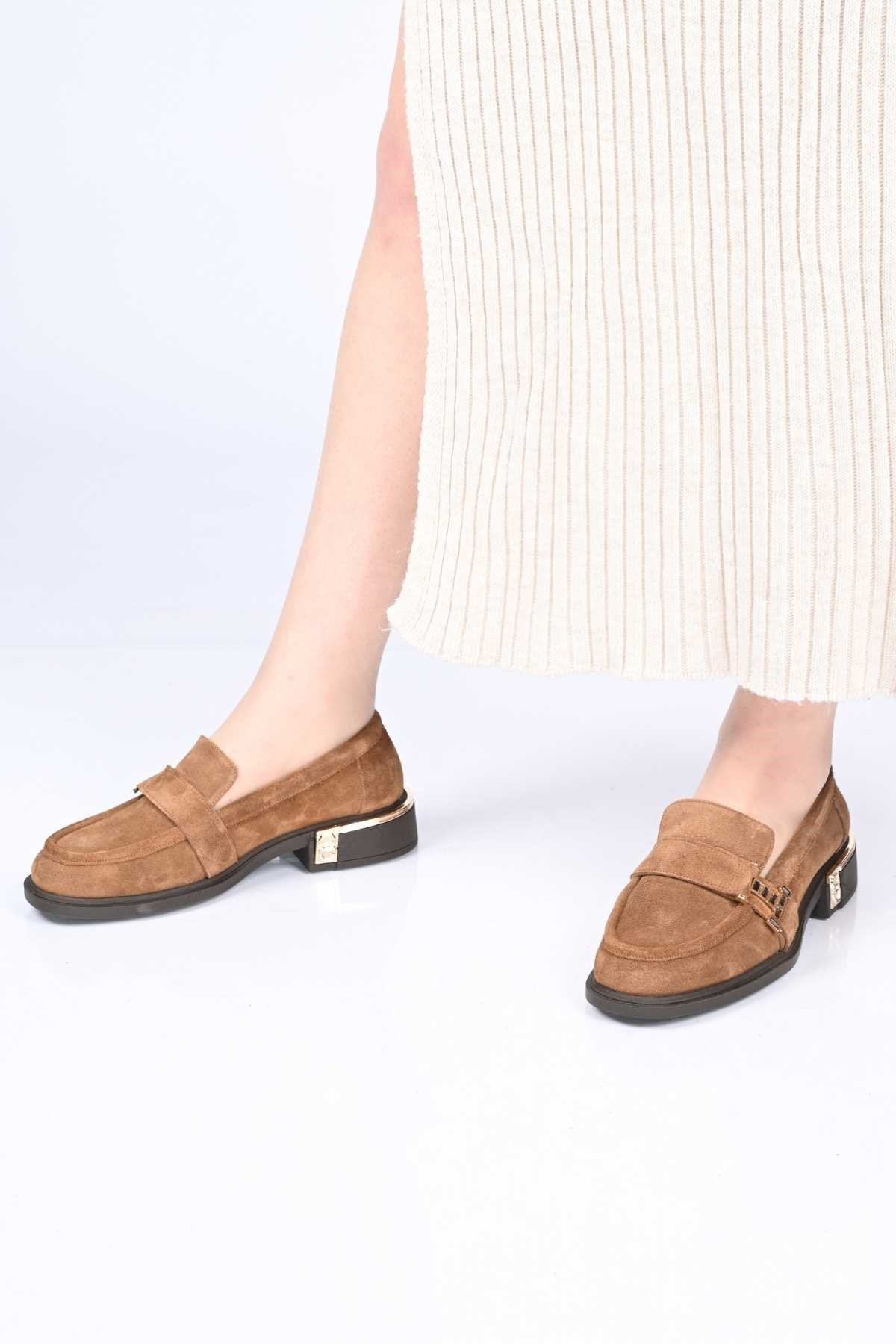 Bestello Genuine Leather Loafer with Buckle, Slip-On, Thermo Sole 340-2012 Women's Shoes