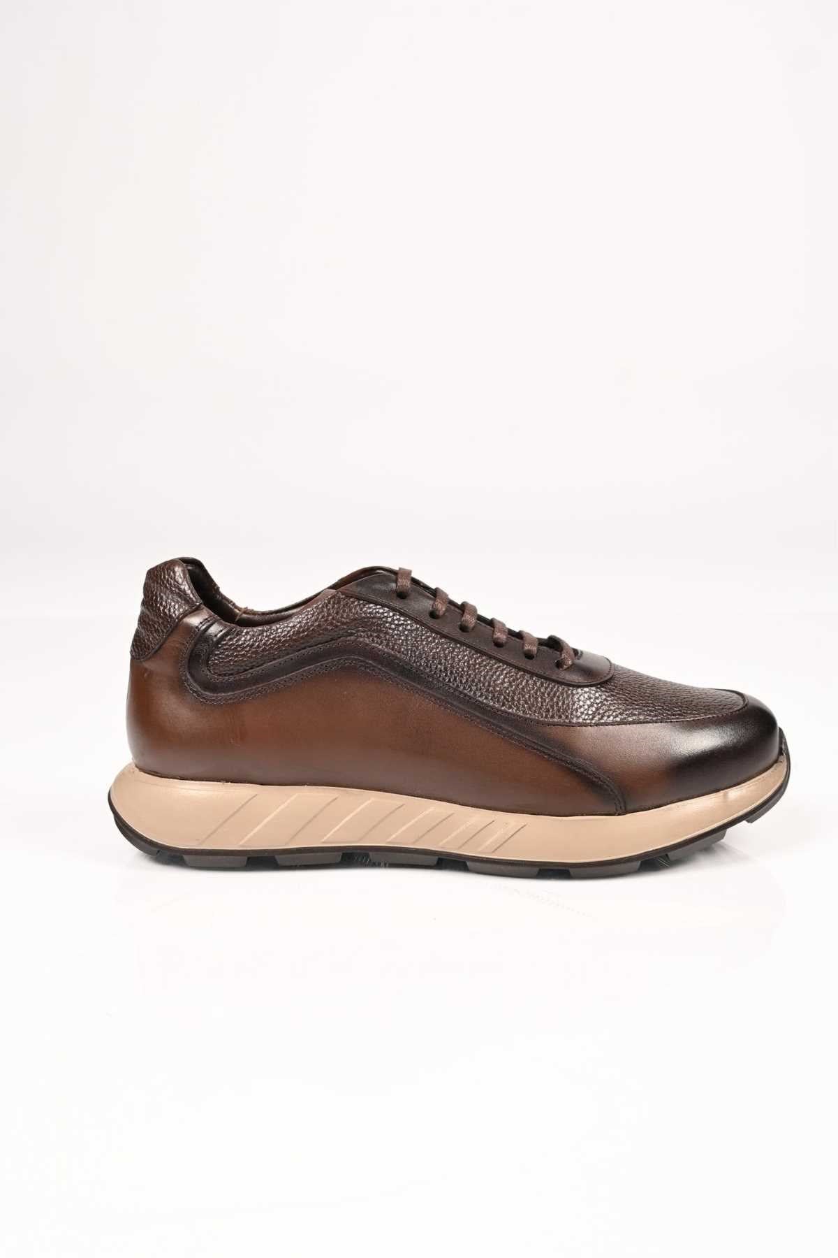 Bestello Lace-Up Genuine Leather Sneakers with EVA Sole 172-64156 Men's Shoes